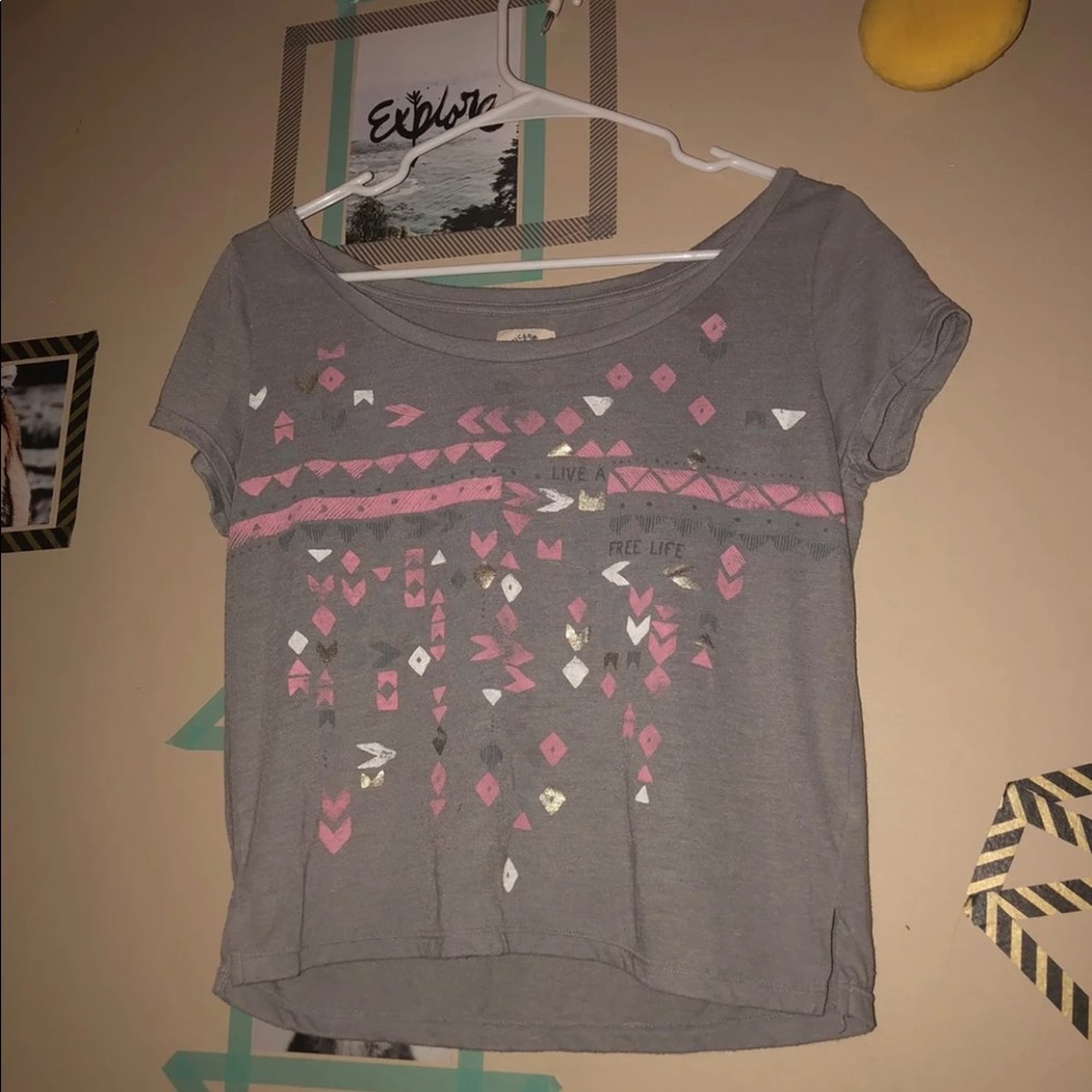 A grey crop top